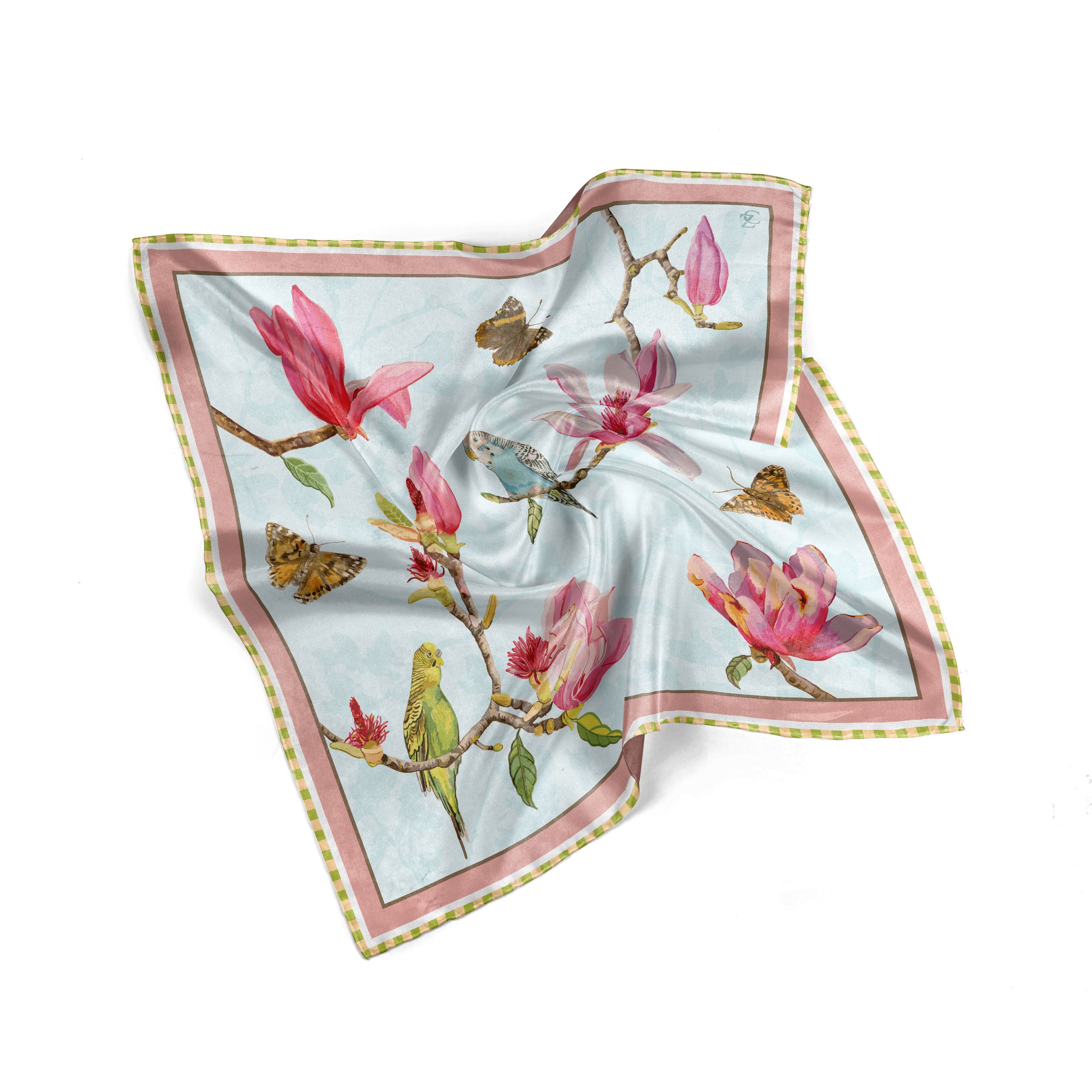 makaron様 Japanese Magnolia Scarf | Limited-Edition Hand-Painted Colorful